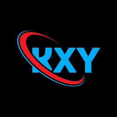 KXY logosu. KXY mektubu. KXY harf logosu tasarımı. Çember ve büyük harfli monogram logo ile birleştirilmiş KXY logosu. Teknoloji, iş ve emlak markası için KXY tipografisi.