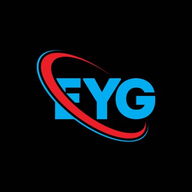 EYG logosu. EYG mektubu. EYG harf logosu tasarımı. Çember ve büyük harfli monogram logosuyla EYG logosunun baş harfleri. Teknoloji, iş ve emlak markası için EYG tipografisi.