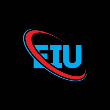 EIU logosu. EIU mektubu. EIU mektup logosu tasarımı. Çember ve büyük harfli monogram logosuyla birleştirilmiş EIU logosu. Teknoloji, iş ve emlak markası için EIU tipografisi.
