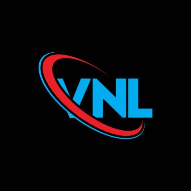 VNL logosu. VNL harfi. VNL harf logosu tasarımı. Çember ve büyük harfli monogram logosuna bağlı VNL logosu. Teknoloji, iş ve emlak markası için VNL tipografisi.