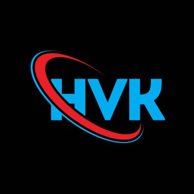 HVK logosu. HVK mektubu. HVK mektup logosu tasarımı. Çember ve büyük harfli monogram logosuna bağlı HVK logosu. Teknoloji, iş ve emlak markası için HVK tipografisi.