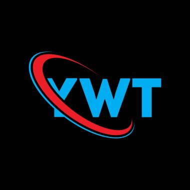 YWT logosu. YWT mektubu. YWT harf logosu tasarımı. Çember ve büyük harfli monogram logosuna bağlı baş harfler YWT logosu. Teknoloji, iş ve emlak markası için YWT tipografisi.