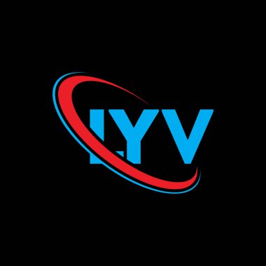 LYV logosu. LYV mektubu. LYV harf logosu tasarımı. Çember ve büyük harfli monogram logo ile birleştirilmiş ilk LYV logosu. Teknoloji, iş ve emlak markası için LYV tipografisi.