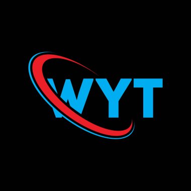 WYT logosu. WYT mektubu. WYT harf logosu tasarımı. Çember ve büyük harfli monogram logosuna bağlı WYT logosu. Teknoloji, iş ve emlak markası için WYT tipografisi.