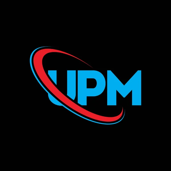 Upm Logotyp Upm Brev Utformning Upm Brevets Logotyp Initialer Upm — Stock vektor