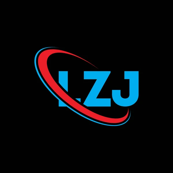 Lzj Logosu Lzj Mektubu Lzj Harf Logosu Tasarımı Çember Büyük — Stok Vektör