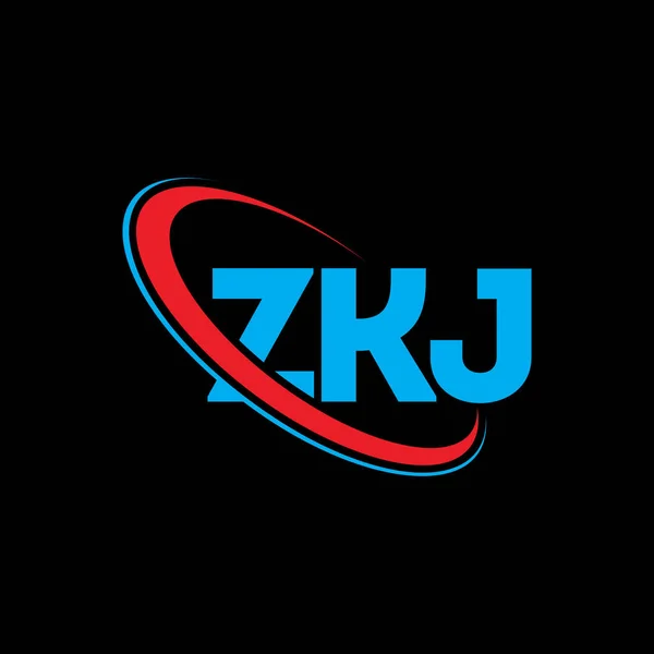 Zkjロゴ Zkjの手紙 Zkjレターロゴデザイン 初期のZkjのロゴは サークルと大文字のモノグラムのロゴとリンクされています テクノロジー ビジネス 不動産ブランドのためのZkjタイポグラフィ — ストックベクタ