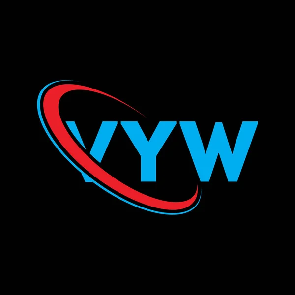 Vyw Logosu Vyw Mektubu Vyw Harf Logosu Tasarımı Çember Büyük — Stok Vektör