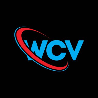 WCV logosu. WCV mektubu. WCV harf logosu tasarımı. Çember ve büyük harfli monogram logosuna bağlı WCV logosu. Teknoloji, iş ve emlak markası için WCV tipografisi.