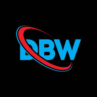 DBW logosu. DBW mektubu. DBW harf logosu tasarımı. Daire ve büyük harfli monogram logosuna bağlı baş harfler. Teknoloji, iş ve emlak markası için DBW tipografisi.