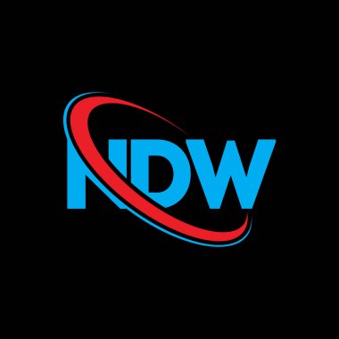 NDW logosu. NDW mektubu. NDW harf logosu tasarımı. Çember ve büyük harfli monogram logosuna bağlı ilk NDW logosu. Teknoloji, iş ve emlak markası için NDW tipografisi.