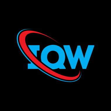 IQW logosu. IQW mektubu. IQW harf logosu tasarımı. Daireye ve büyük harfli monogram logosuna bağlı ilk IQW logosu. Teknoloji, iş ve emlak markası için IQW tipografisi.