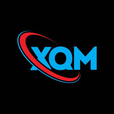 XQM logosu. XQM harfi. XQM harf logosu tasarımı. Çember ve büyük harfli monogram logosuna bağlı XQM logosu. Teknoloji, iş ve emlak markası için XQM tipografisi.