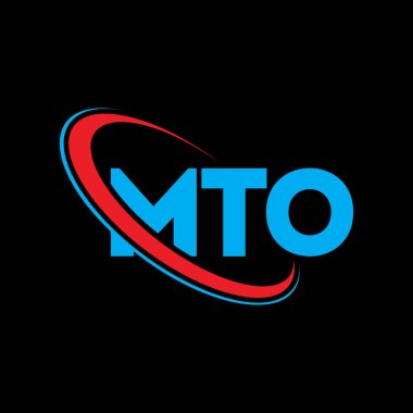 MTO logosu. MTO mektubu. MTO harf logosu tasarımı. Çember ve büyük harfli monogram logosuna bağlı baş harfler. Teknoloji, iş ve emlak markası için MTO tipografisi.