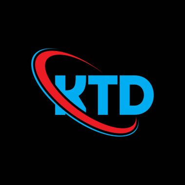 KTD logosu. KTD mektubu. KTD harf logo tasarımı. Çember ve büyük harfli monogram logosuna bağlı baş harfler KTD logosu. Teknoloji, iş ve emlak markası için KTD tipografisi.