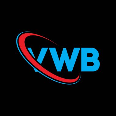 VWB logosu. VWB mektubu. VWB harfi logo tasarımı. Çember ve büyük harfli monogram logosuna bağlı VWB logosu. Teknoloji, iş ve emlak markası için VWB tipografisi.