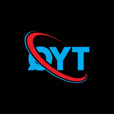 QYT logosu. QYT mektubu. QYT harf logosu tasarımı. Çember ve büyük harfli monogram logosuna bağlı QYT logosu. Teknoloji, iş ve emlak markası için QYT tipografisi.