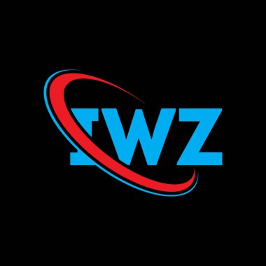 IWZ logosu. IWZ mektubu. IWZ harf logosu tasarımı. Çember ve büyük harfli monogram logosuna bağlı baş harfler IWZ logosu. Teknoloji, iş ve emlak markası için IWZ tipografisi.