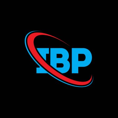 IBP logosu. IBP mektubu. IBP mektup logosu tasarımı. Daireye ve büyük harfli monogram logosuna bağlı ilk IBP logosu. Teknoloji, iş ve emlak markası için IBP tipografisi.