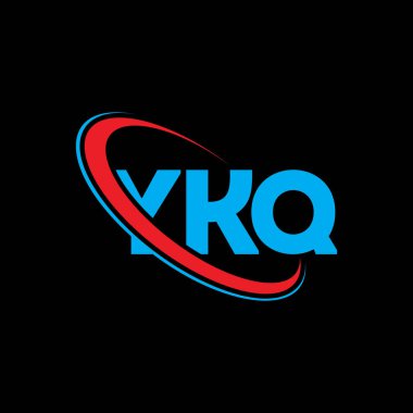 YKQ logosu. YKQ mektubu. YKQ harfli logo tasarımı. Çember ve büyük harfli monogram logosuna bağlı baş harfler YKQ logosu. Teknoloji, iş ve emlak markası için YKQ tipografisi.