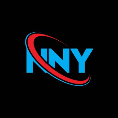 New York logosu. New York mektubu. New York Harf Logosu Tasarımı. Çember ve büyük harfli monogram logosuyla NY logosunun baş harfleri. Teknoloji, iş ve emlak markası için NNY tipografisi.