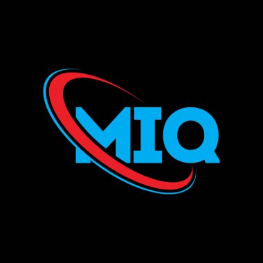 MIQ logosu. MIQ mektubu. MIQ mektup logosu tasarımı. Çember ve büyük harfli monogram logosuyla MIQ logosunun baş harfleri. Teknoloji, iş ve emlak markası için MIQ tipografisi.