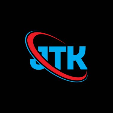 JTK logosu. JTK mektubu. JTK mektup logosu tasarımı. Çember ve büyük harfli monogram logosuna bağlı baş harfler JTK logosu. Teknoloji, iş ve emlak markası için JTK tipografisi.
