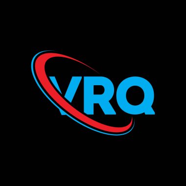 VRQ logosu. VRQ harfi. VRQ harf logosu tasarımı. Çember ve büyük harfli monogram logosuna bağlı VRQ logosu. Teknoloji, iş ve emlak markası için VRQ tipografisi.