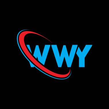 WWY logosu. WWY mektubu. WWY mektup logosu tasarımı. Çember ve büyük harfli monogram logosuna bağlı WWY logosu. WWY teknoloji, iş ve emlak markası tipografisi.