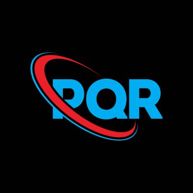 PQR logosu. PQR mektubu. PQR harf logo tasarımı. Çember ve büyük harfli monogram logosuyla birleştirilmiş PQR logosu. Teknoloji, iş ve emlak markası için PQR tipografisi.