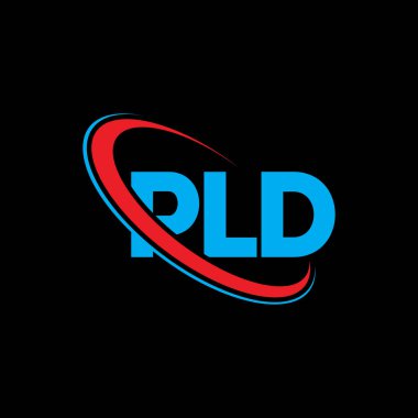 PLD logosu. PLD mektubu. PLD harfli logo tasarımı. Çember ve büyük harfli monogram logosuna bağlı PLD logosu. Teknoloji, iş ve emlak markası için PLD tipografisi.