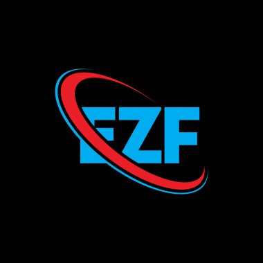 EZF logosu. EZF mektubu. EZF harf logosu tasarımı. Çember ve büyük harfli monogram logosuyla EZF logosunun baş harfleri. Teknoloji, iş ve emlak markası için EZF tipografisi.