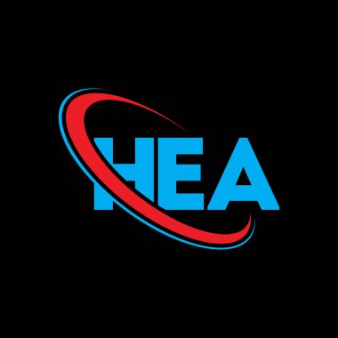 HEA logosu. HEA mektubu. HEA mektup logosu tasarımı. Çember ve büyük harfli monogram logosuna bağlı olan HEA logosu. Teknoloji, iş ve emlak markası için HEA tipografisi.