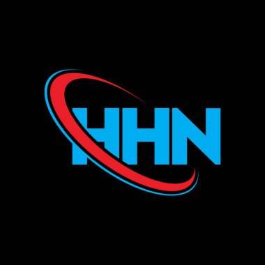 HHN logosu. HHN mektubu. HHN harf logosu tasarımı. Çember ve büyük harfli monogram logosuna bağlı HHN logosu. Teknoloji, iş ve emlak markası için HHN tipografisi.