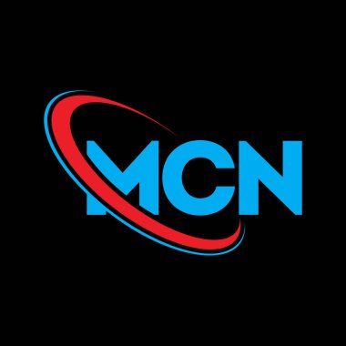 MCN logosu. MCN mektubu. MCN harf logosu tasarımı. Çember ve büyük harfli monogram logosuna bağlı baş harfler. Teknoloji, iş ve emlak markası için MCN tipografisi.