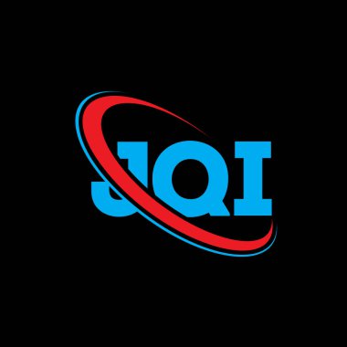 JQI logosu. JQI mektubu. JQI harf logosu tasarımı. Çember ve büyük harfli monogram logosuyla birleştirilmiş JQI logosu. Teknoloji, iş ve emlak markası için JQI tipografisi.