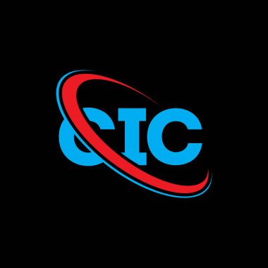 CIC logosu. CIC mektubu. CIC harf logosu tasarımı. Çember ve büyük harfli monogram logosuna bağlı ilk CIC logosu. Teknoloji, iş ve emlak markası için CIC tipografisi.