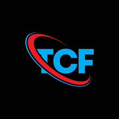 TCF logosu. TCF mektubu. TCF harf logosu tasarımı. Çember ve büyük harfli monogram logosuna bağlı TCF logosu. Teknoloji, iş ve emlak markası için TCF tipografisi.