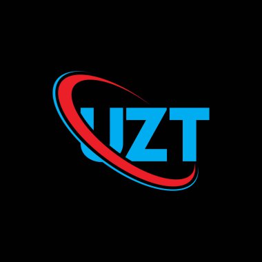 UZT logosu. UZT harfi. UZT harf logosu tasarımı. Çember ve büyük harfli monogram logosuna bağlı baş harfler UZT logosu. Teknoloji, iş ve emlak markası için UZT tipografisi.