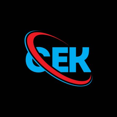 CEK logosu. CEK mektubu. CEK mektup logosu tasarımı. Çember ve büyük harfli monogram logosuna bağlı CEK logosu. Teknoloji, iş ve emlak markası için CEK tipografisi.