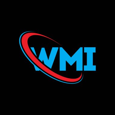 WMI logosu. WMI mektubu. WMI harf logosu tasarımı. Çember ve büyük harfli monogram logosuna bağlı WMI logosu. Teknoloji, iş ve emlak markası için WMI tipografisi.