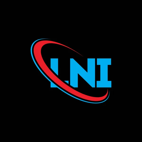 Lni Logo Lni Brief Lni Logo Ontwerp Initialen Lni Logo — Stockvector