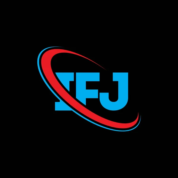Ifjロゴ Ifjの手紙 Ifjレターロゴデザイン 初期のIfjロゴはサークルロゴと大文字のモノグラムロゴにリンクされています Ifjタイポグラフィ テクノロジー ビジネス 不動産ブランド — ストックベクタ