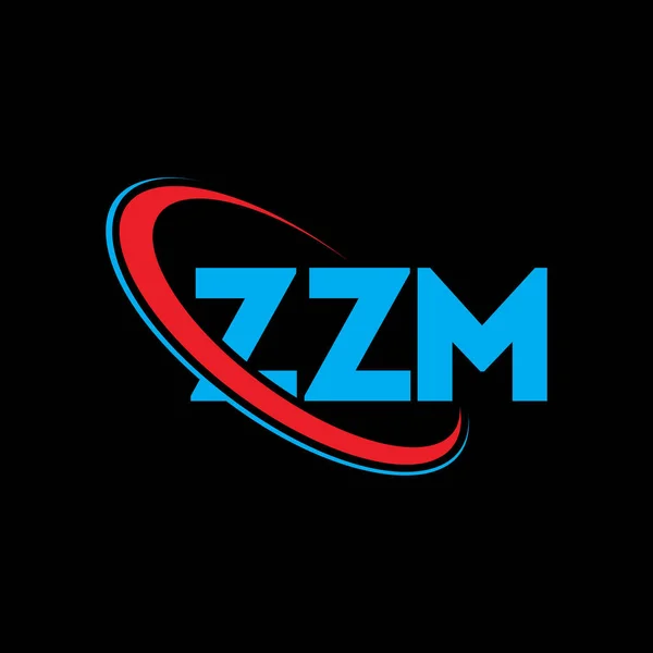 Zzm标志 Zzm的信Zzm字母标识设计 首字母Zzm标识与圆圈和大写字母标识链接 Zzm技术 商业和房地产品牌排版 — 图库矢量图片