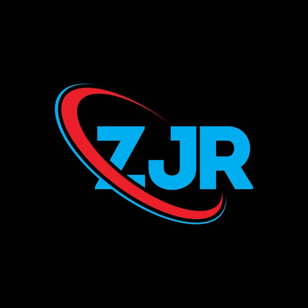 Zjr Logosu Zjr Mektubu Zjr Harf Logosu Tasarımı Çember Büyük — Stok Vektör