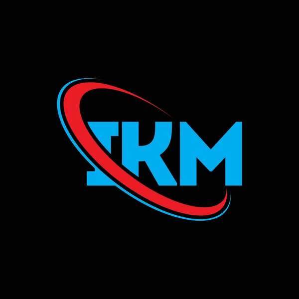 Logo Ikm Lettera Ikm Logo Ikm Lettera Design Iniziali Logo — Vettoriale Stock