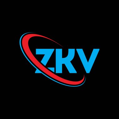 ZKV logosu. ZKV harfi. ZKV harfli logo tasarımı. Çember ve büyük harfli monogram logosuna bağlı baş harfler ZKV logosu. Teknoloji, iş ve emlak markası için ZKV tipografisi.