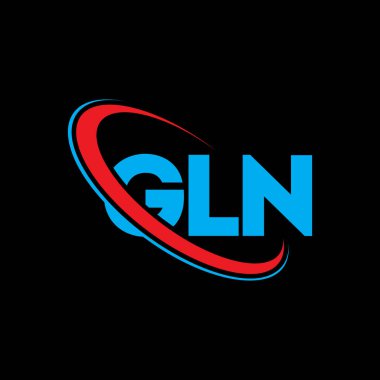 GLN logosu. GLN harfi. GLN harf logosu tasarımı. Çember ve büyük harfli monogram logosuyla birleştirilmiş GLN logosu. Teknoloji, iş ve emlak markası için GLN tipografisi.