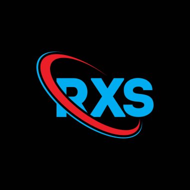 RXS logosu. RXS harfi. RXS harf logosu tasarımı. Çember ve büyük harfli monogram logosuna bağlı RXS logosu. Teknoloji, iş ve emlak markası için RXS tipografisi.