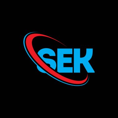SEK logosu. SEK mektubu. SEK mektup logosu tasarımı. Çember ve büyük harfli monogram logosuna bağlı SEK logosu. SEK teknoloji, iş ve emlak markası tipografisi.
